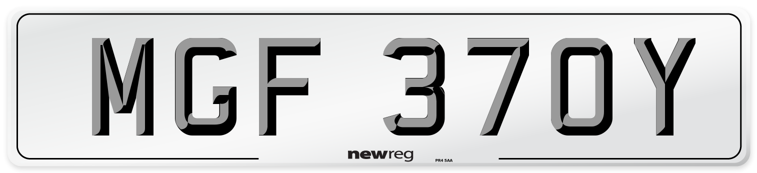MGF 370Y Number Plate from New Reg